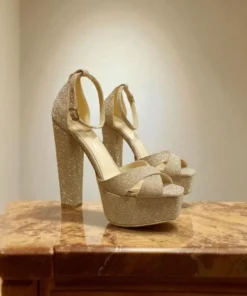 Buy Womens Gold Shoes Heels
